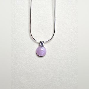 Kunzite Crystal and Sterling Silver Necklace